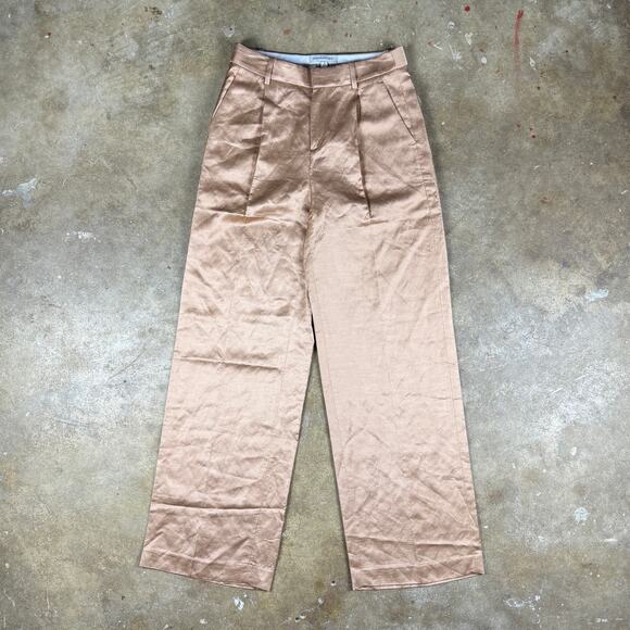 Banana Republic Brigitte Satin Wide Leg Pants Casita Pink‎ Luxe Blend Size 2 - Picture 1 of 12